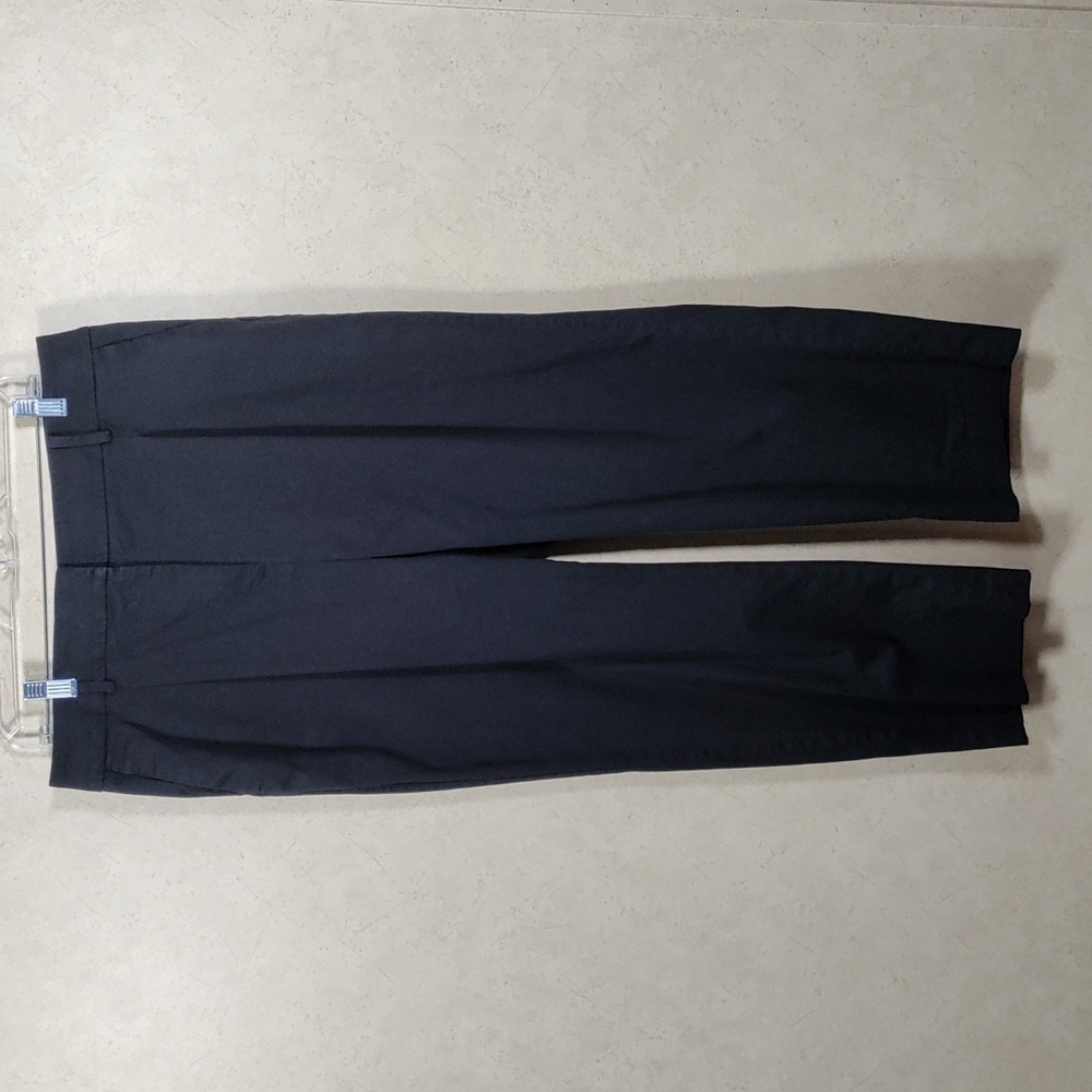 H173 Talbots black Bristol Pant cropped chinos 14
